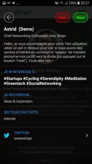 Shapr : Nouveau Réseau Professionnel (ou de Dating ??)